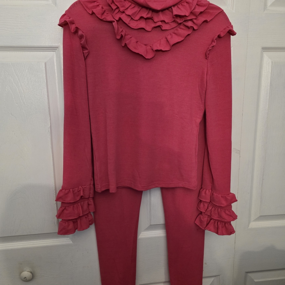 Pink Ruffled Two-Piece Set